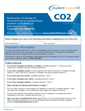 Notification of Change of CO2 Circumstances