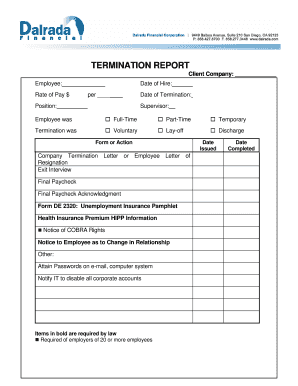 Employee Termination Report