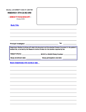 Research Ethics Board Consent Document