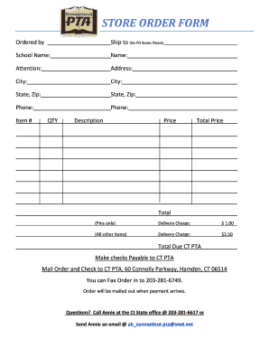 Store Order Form