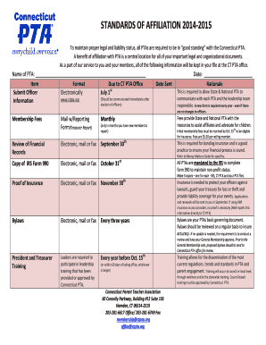 Standards of Affiliation 2014-2015