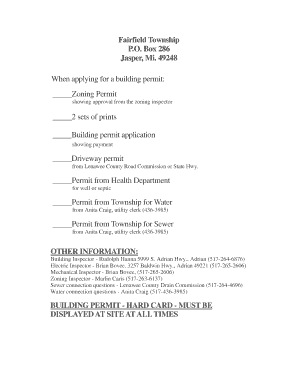 Michigan Building Permit Application