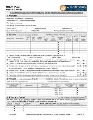 Multi Plan Proposal Form