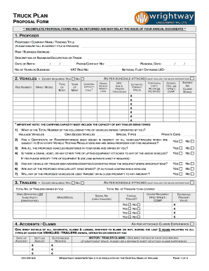 Truck Plan Proposal Form