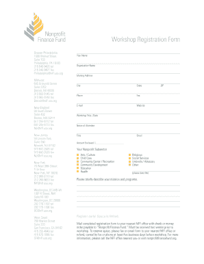 Workshop Registration Form
