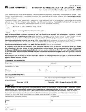 Small Business Early Renewal Form
