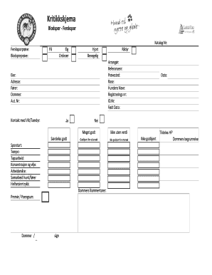 Blood Trail Tracking Form