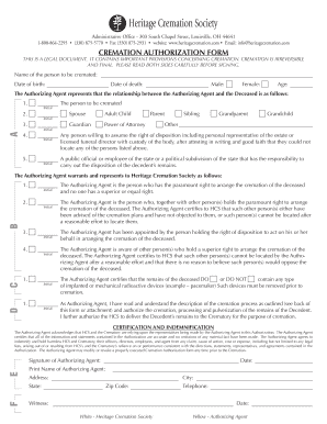 Cremation Authorization Form