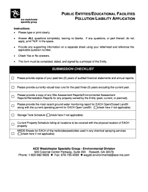 Pollution Liability Application
