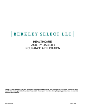 Healthcare Facility Liability Insurance Application