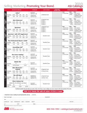 ASI Catalog Order Form