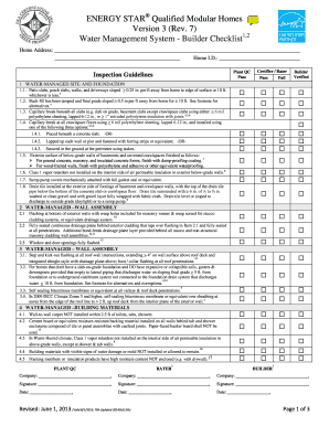 ENERGY STAR Water Management System Builder Checklist
