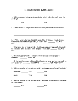 Home Business Questionnaire