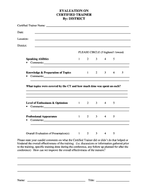 EVALUATION ON CERTIFIED TRAINER By DISTRICT - optimistleaders