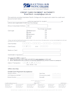 Credit Card Payment Authority
