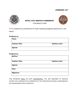 Royal Civil Service Commission Feedback Form