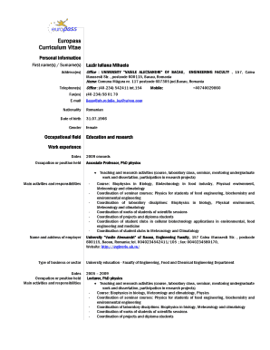 Europass Curriculum Vitae