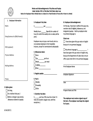 New York Employee Pay Rate Notice
