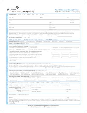 Adult Member Registration Form