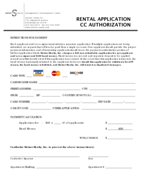 Rental Application Payment Authorization