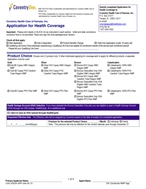 Application for HMO and POS Health Plans