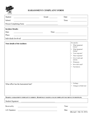 Harassment Complaint Form