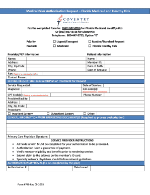 Medical Prior Authorization Request