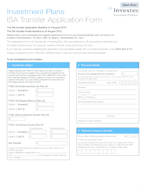 ISA Transfer Application Form