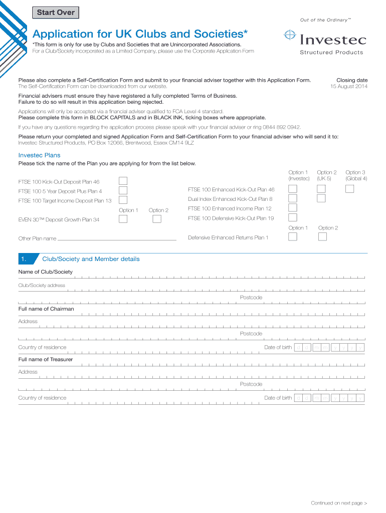 Fillable Online The SelfCertification Form can be downloaded from our ...