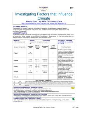Climate Investigation Lesson Plan