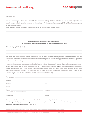 Dekontaminationserklärung