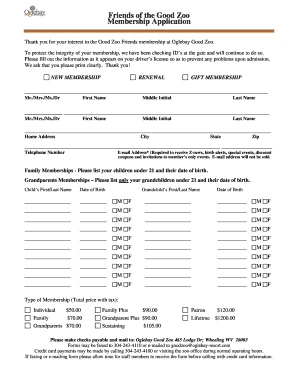 Good Zoo Membership Application