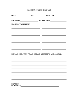 Accident Incident Report Form
