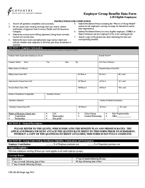 Employer Group Benefits Data Form