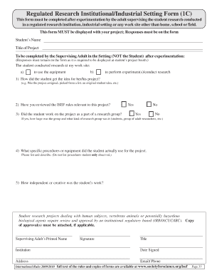Supervising Adult Research Form