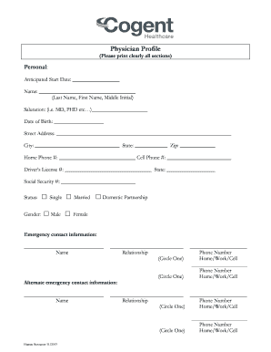 Physician Profile Form