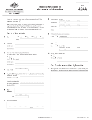 Request for Access to Documents or Information 424A