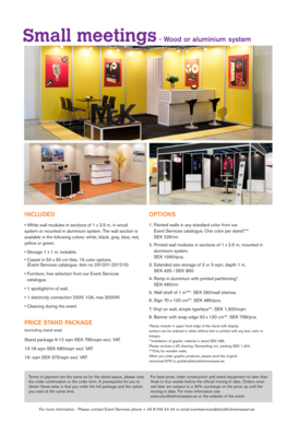 Small Meetings Stand Order Form