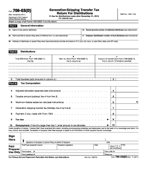 Generation-Skipping Transfer Tax Form 706-GS(D)