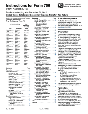 US Estate Tax Return Form 706