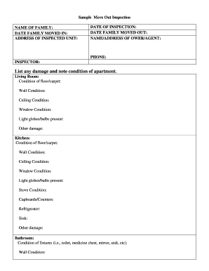 Move Out Inspection Form