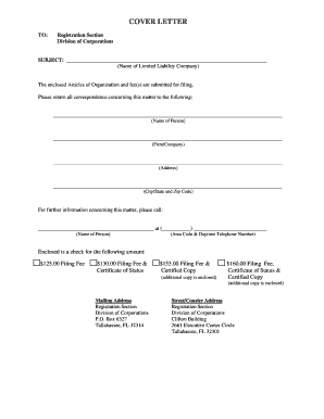 Florida LLC Articles of Organization