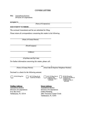 Florida Foreign Corporation Amendment Application
