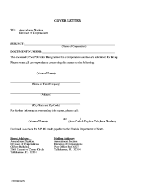 Florida Officer Director Resignation Form