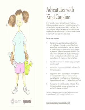 Adventures with Kind Caroline Activity Sheet