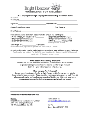 2012 Employee Giving Campaign Donation Form