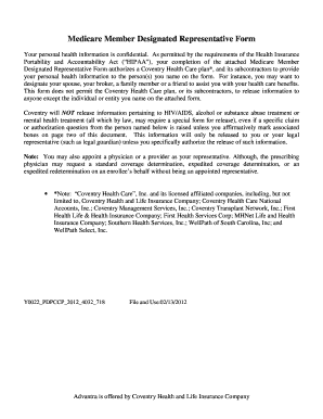 Medicare Member Designated Representative Form