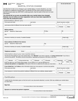 Marital Status Change Form