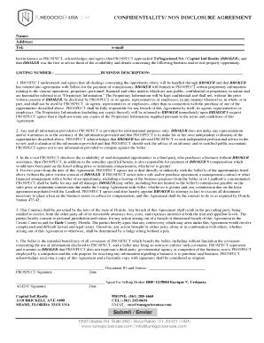 Confidentiality Non Disclosure Agreement