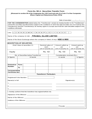 Securities Transfer Form SH-4